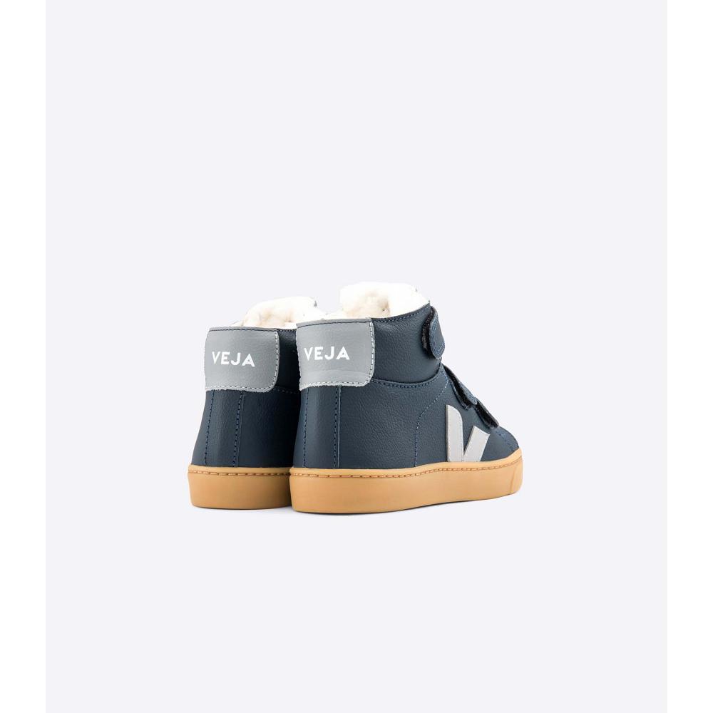 παπουτσια παιδικα Veja ESPLAR MID FURED LEATHER σκουρο μπλε | GR 755SGL